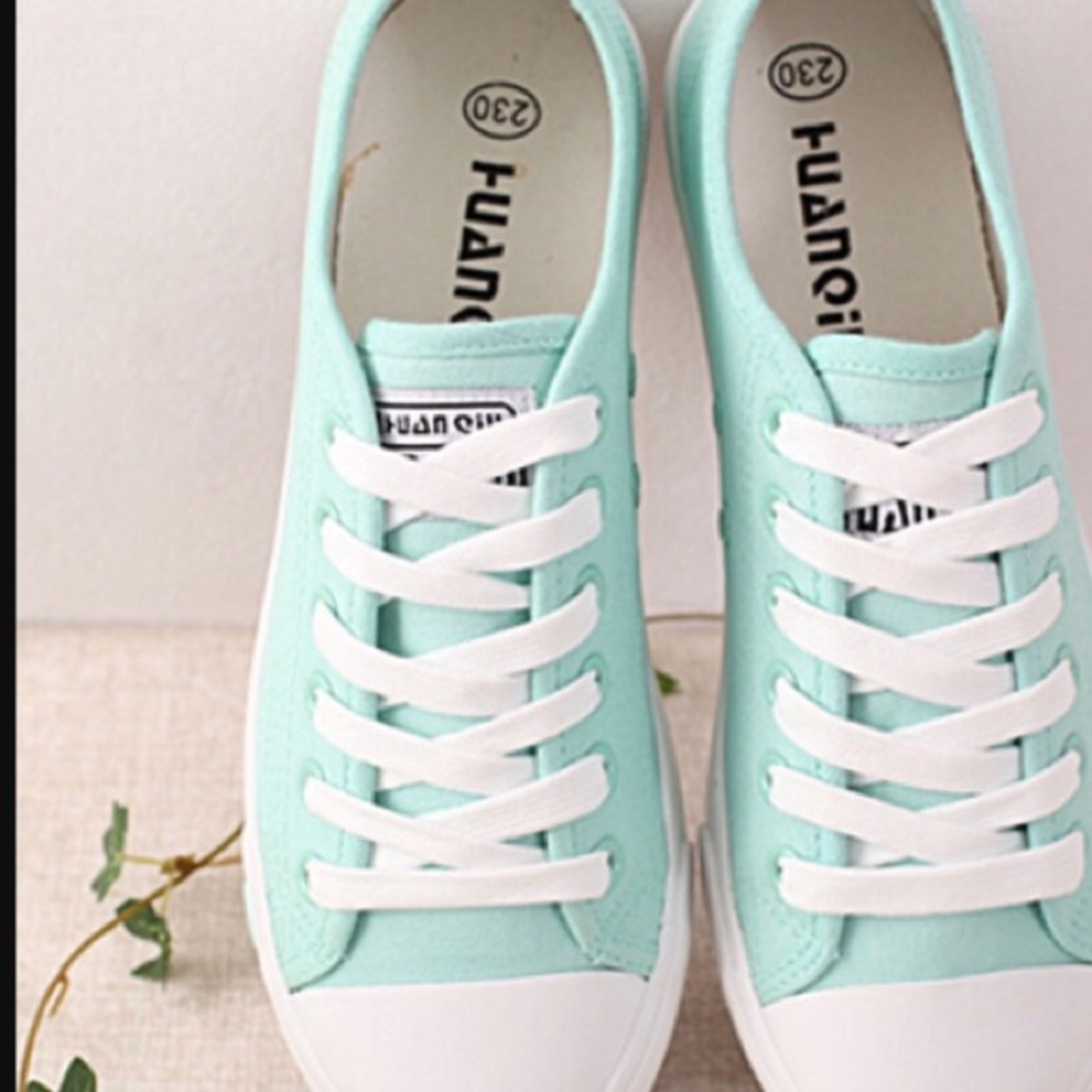 Mint green shoes